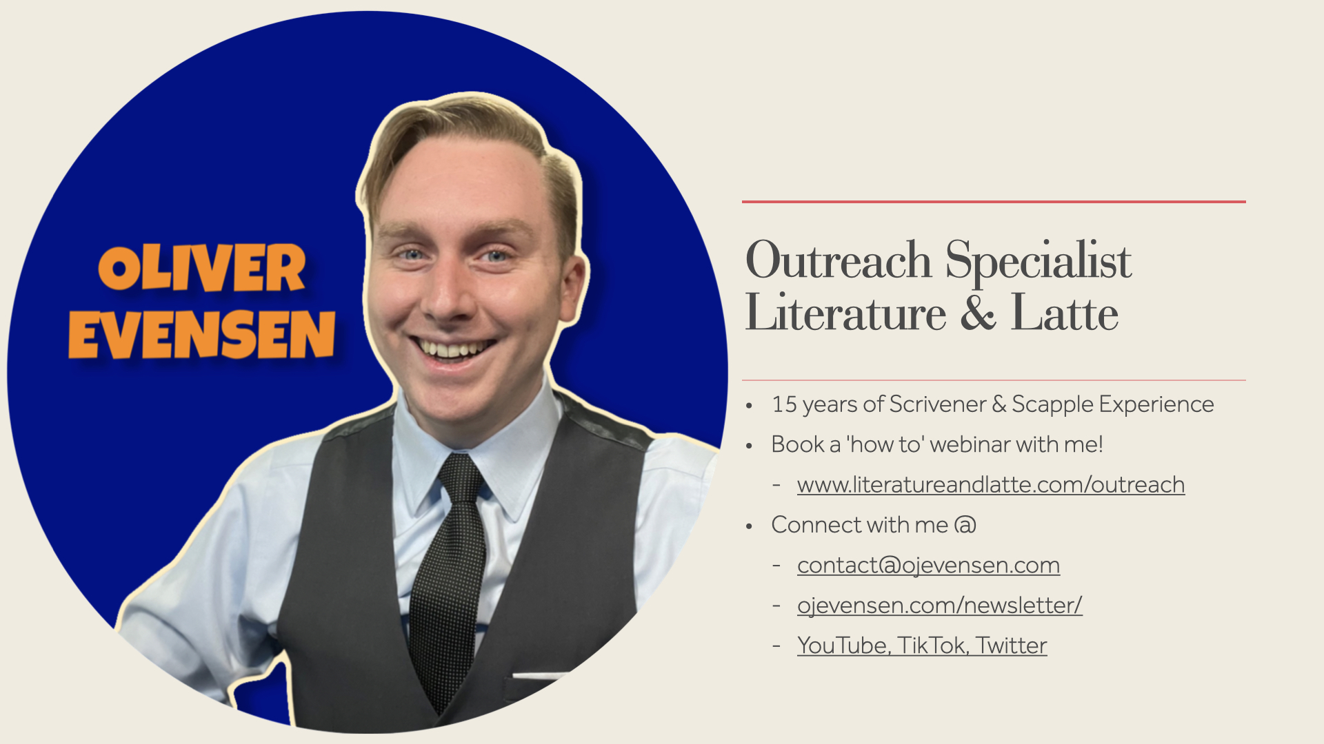 Oliver Evensen — Your Writing Mentor & Scrivener Coach