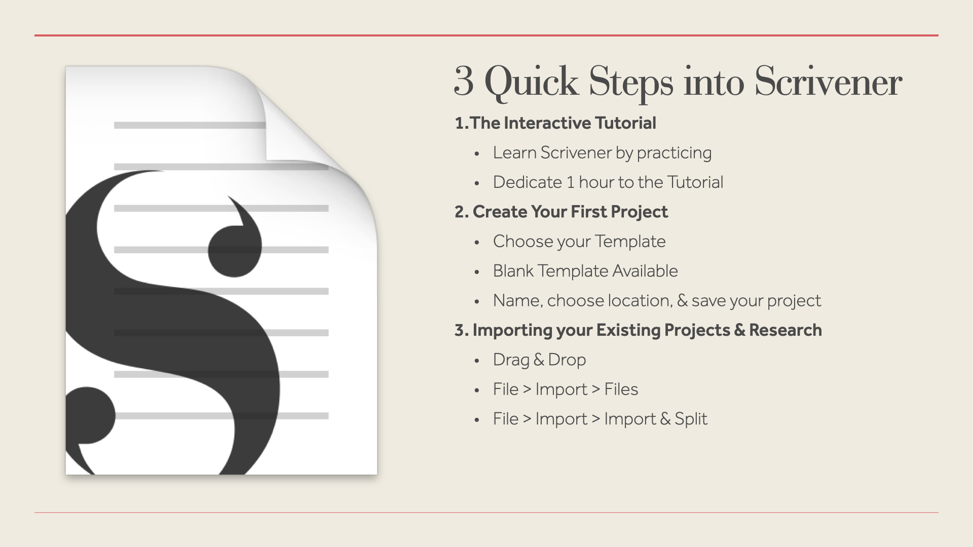 3 Quick Steps into Scrivener